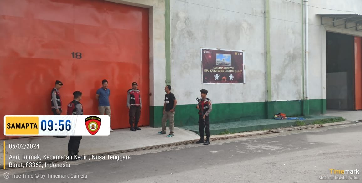 Polres Lombok Barat Perketat Pengamanan Gudang Logistik KPU Menjelang Pemungutan Suara Pemilu 2024