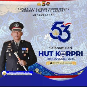 Kapolres Dompu Beserta Staf dan Jajaran Ucapkan Selamat HUT Korpri ke-53