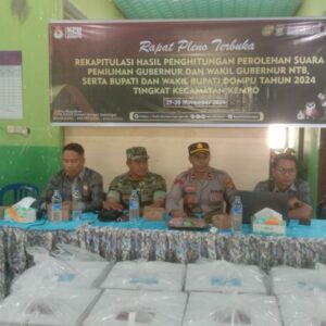 Polres Dompu: Rapat Pleno Rekapitulasi Suara Tingkat Kecamatan Kempo Berlangsung Kondusif