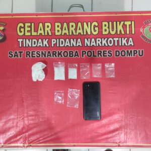 Satresnarkoba Polres Dompu Hentikan Distribusi Sabu dari Sumbawa, Pengedar Ditangkap