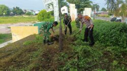 Kompak, TNI-Polri Di Kecamatan Utan Bersinergi Gotong Royong Bersama Pemerintah Dan Masyarakat