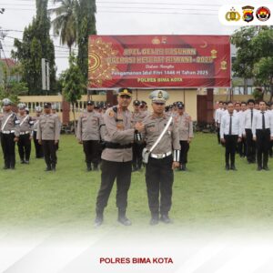 Kapolres Bima Kota Pimpin Apel Gelar Pasukan Pengamanan Malam Takbir Idulfitri 1446 H
