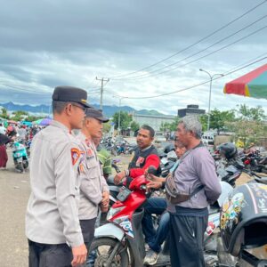 Satgas Preemtif Beri Himbauan dan Lakukan Penanggulangan Aksi Premanisme di Pasar Amahami