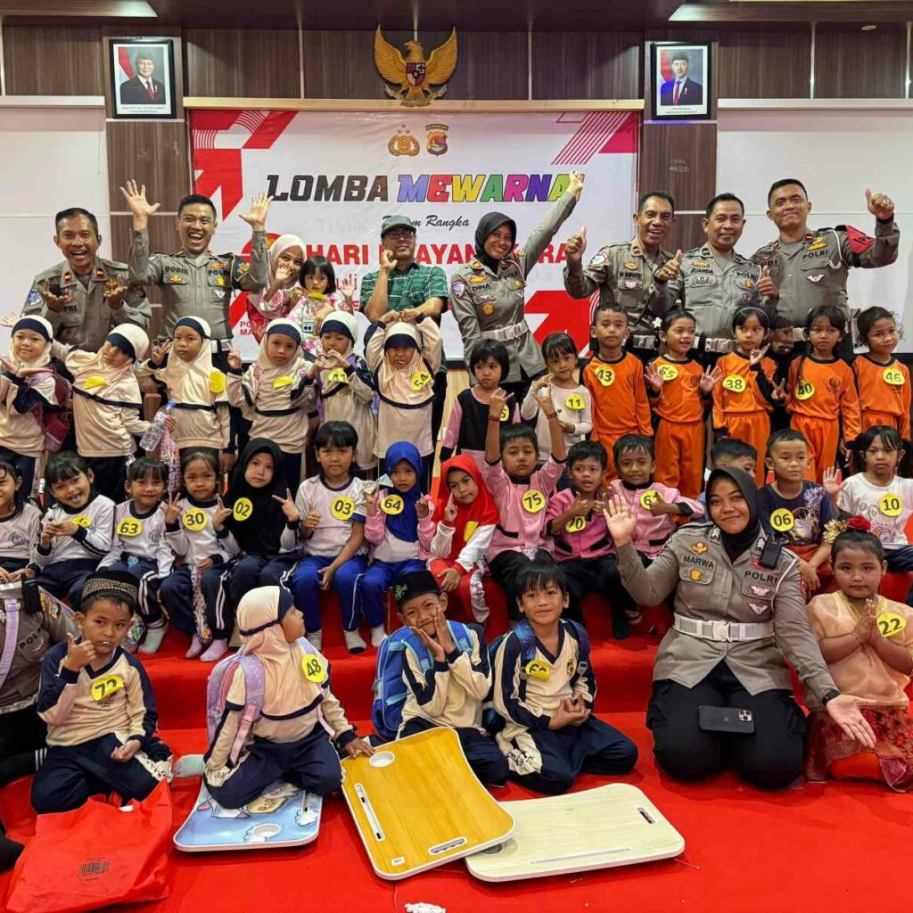 Lomba Mewarnai Meriahkan Hari Bhayangkara di Polres Lombok Barat