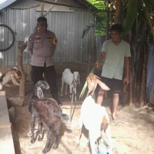 Bhabinkamtibmas Dukung Ketahanan Pangan Warga Senggigi