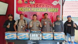 Team Opsnal Polsek Rasana’e Barat Amankan Ratusan Botol Miras Jenis Arak