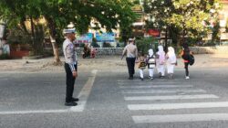 Sat Lantas Polres Bima Kota Laksanakan Rawan Pagi/Strong Point, Wujudkan Kamseltibcarlantas yang Lancar