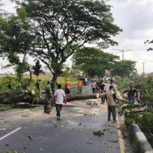 Gotong Royong TNI dan BPBD Buka Akses Jalan By Pass BIL