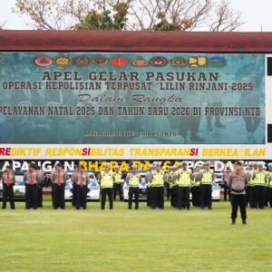 Wakapolda NTB Pimpin Apel Gelar Pasukan Operasi Lilin Rinjani 2025, Wujudkan Kenyamanan Masyarakat NTB