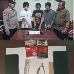 Diduga Asyik Pesta Ganja, Tiga Oknum Mahasiswa Asal Desa Kananga ini Diciduk Polsek Bolo