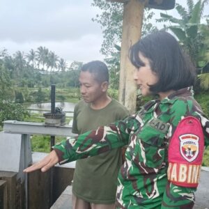 Tiga Hari Diguyur Hujan, Babinsa Pantau Pintu Air